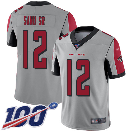 Atlanta Falcons Limited Silver Men Mohamed Sanu Jersey NFL Football #12 100th Season Inverted Legend->youth nfl jersey->Youth Jersey